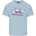 Maybe Never Lazy Cat Sleeping Mens Cotton T-Shirt Tee Top Light Blue