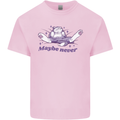Maybe Never Lazy Cat Sleeping Mens Cotton T-Shirt Tee Top Light Pink