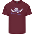 Maybe Never Lazy Cat Sleeping Mens Cotton T-Shirt Tee Top Maroon