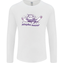 Maybe Never Lazy Cat Sleeping Mens Long Sleeve T-Shirt White