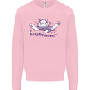 Maybe Never Lazy Cat Sleeping Mens Sweatshirt Jumper Light Pink