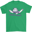 Maybe Never Lazy Cat Sleeping Mens T-Shirt 100% Cotton Irish Green