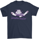Maybe Never Lazy Cat Sleeping Mens T-Shirt 100% Cotton Navy Blue