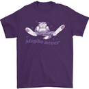 Maybe Never Lazy Cat Sleeping Mens T-Shirt 100% Cotton Purple