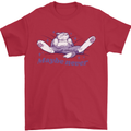 Maybe Never Lazy Cat Sleeping Mens T-Shirt 100% Cotton Red