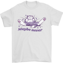 Maybe Never Lazy Cat Sleeping Mens T-Shirt 100% Cotton White