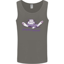 Maybe Never Lazy Cat Sleeping Mens Vest Tank Top Charcoal