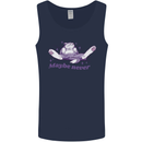 Maybe Never Lazy Cat Sleeping Mens Vest Tank Top Navy Blue