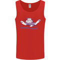 Maybe Never Lazy Cat Sleeping Mens Vest Tank Top Red