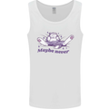 Maybe Never Lazy Cat Sleeping Mens Vest Tank Top White