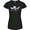 Maybe Never Lazy Cat Sleeping Womens Petite Cut T-Shirt Black