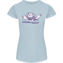 Maybe Never Lazy Cat Sleeping Womens Petite Cut T-Shirt Light Blue