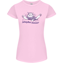 Maybe Never Lazy Cat Sleeping Womens Petite Cut T-Shirt Light Pink
