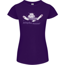 Maybe Never Lazy Cat Sleeping Womens Petite Cut T-Shirt Purple