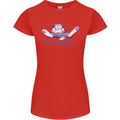 Maybe Never Lazy Cat Sleeping Womens Petite Cut T-Shirt Red