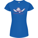 Maybe Never Lazy Cat Sleeping Womens Petite Cut T-Shirt Royal Blue