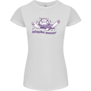 Maybe Never Lazy Cat Sleeping Womens Petite Cut T-Shirt White