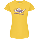 Maybe Never Lazy Cat Sleeping Womens Petite Cut T-Shirt Yellow