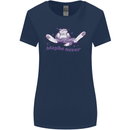 Maybe Never Lazy Cat Sleeping Womens Wider Cut T-Shirt Navy Blue