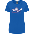 Maybe Never Lazy Cat Sleeping Womens Wider Cut T-Shirt Royal Blue