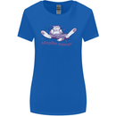 Maybe Never Lazy Cat Sleeping Womens Wider Cut T-Shirt Royal Blue