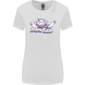 Maybe Never Lazy Cat Sleeping Womens Wider Cut T-Shirt White