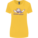 Maybe Never Lazy Cat Sleeping Womens Wider Cut T-Shirt Yellow
