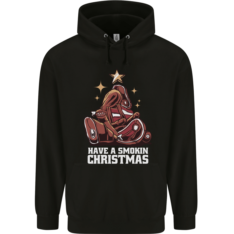 Meat Christmas Tree Funny Xmas Dinner BBQ Childrens Kids Hoodie Black