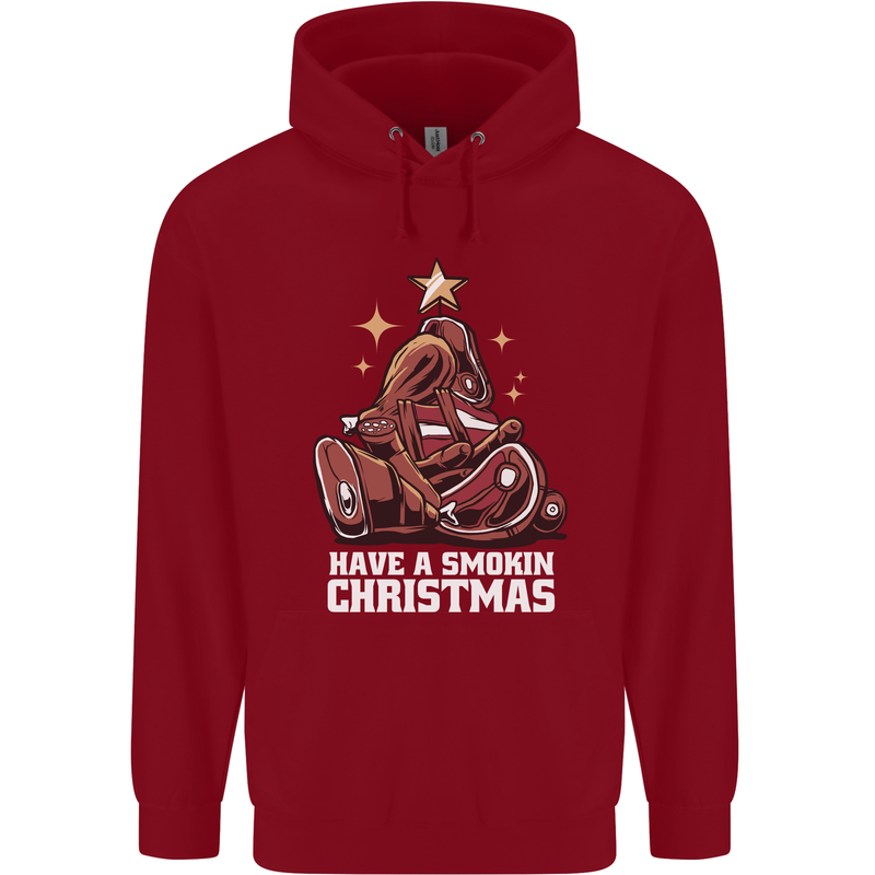 Meat Christmas Tree Funny Xmas Dinner BBQ Childrens Kids Hoodie Red