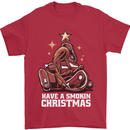 Meat Christmas Tree Funny Xmas Dinner BBQ Mens T-Shirt 100% Cotton Red