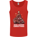Meat Christmas Tree Funny Xmas Dinner BBQ Mens Vest Tank Top Red