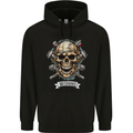 Mechanic Skull Biker Motorbike, Motorcycle, Childrens Kids Hoodie Black