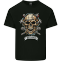 Mechanic Skull Biker Motorbike, Motorcycle, Kids T-Shirt Childrens Black