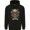 Mechanic Skull Biker Motorbike, Motorcycle, Mens 80% Cotton Hoodie Black