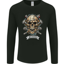 Mechanic Skull Biker Motorbike, Motorcycle, Mens Long Sleeve T-Shirt Black