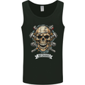 Mechanic Skull Biker Motorbike, Motorcycle, Mens Vest Tank Top Black