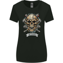 Mechanic Skull Biker Motorbike, Motorcycle, Womens Wider Cut T-Shirt Black