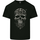 Mechanical Skull Clock Watch Mechanic Engineer Mens Cotton T-Shirt Tee Top Black