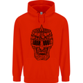 Medieval Skull Helmet Childrens Kids Hoodie Bright Red