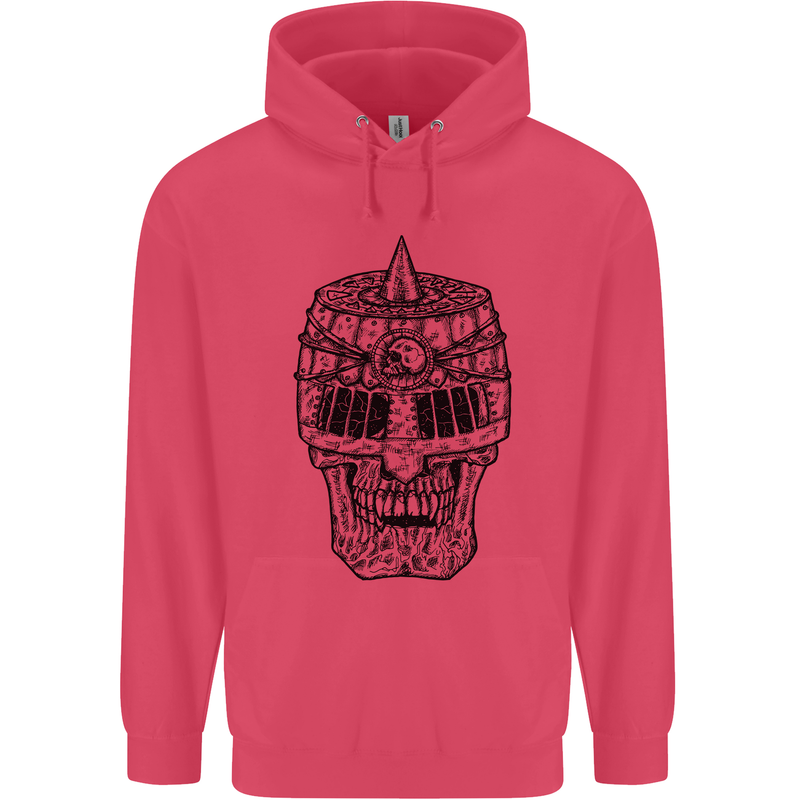 Medieval Skull Helmet Childrens Kids Hoodie Heliconia