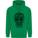 Medieval Skull Helmet Childrens Kids Hoodie Irish Green