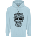 Medieval Skull Helmet Childrens Kids Hoodie Light Blue