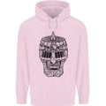 Medieval Skull Helmet Childrens Kids Hoodie Light Pink