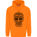 Medieval Skull Helmet Childrens Kids Hoodie Orange