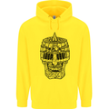 Medieval Skull Helmet Childrens Kids Hoodie Yellow
