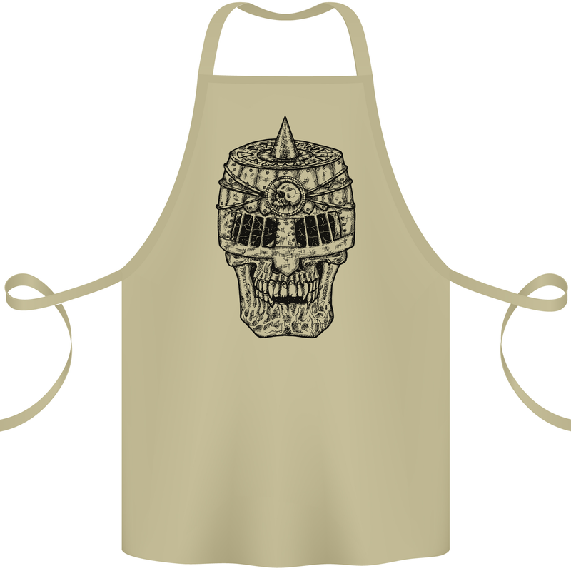Medieval Skull Helmet Cotton Apron 100% Organic Khaki