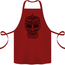 Medieval Skull Helmet Cotton Apron 100% Organic Maroon