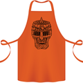 Medieval Skull Helmet Cotton Apron 100% Organic Orange