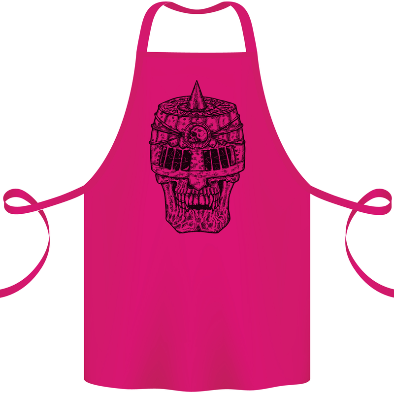 Medieval Skull Helmet Cotton Apron 100% Organic Pink
