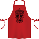 Medieval Skull Helmet Cotton Apron 100% Organic Red